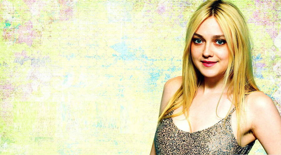 American Actress Dakota Fanning With Sequin Top Wallpaper