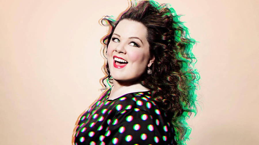 American Actress Melissa Mccarthy Glitch Art Wallpaper