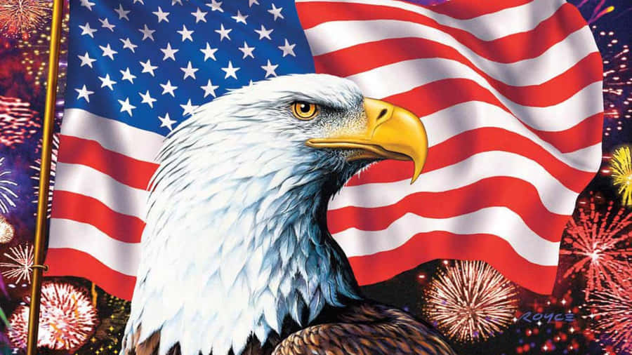 American Eagle Patriotic Theme Wallpaper