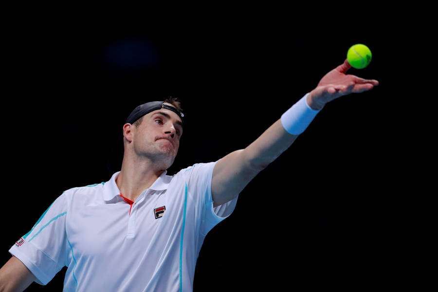 American Tennis Pro, John Isner, Serving On The Court Wallpaper