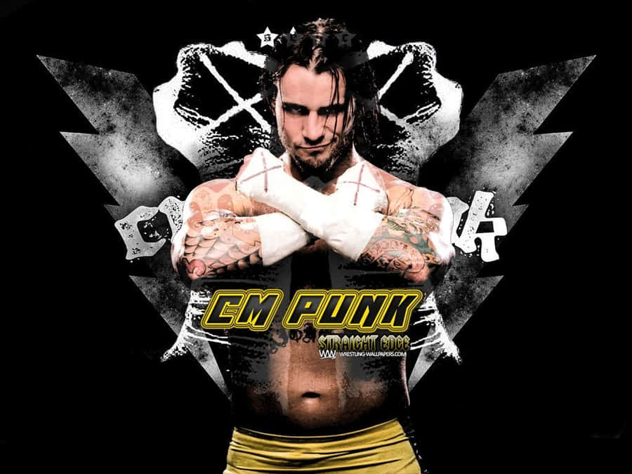 American Wrestler Cm Punk Cool Graphic Art Wallpaper