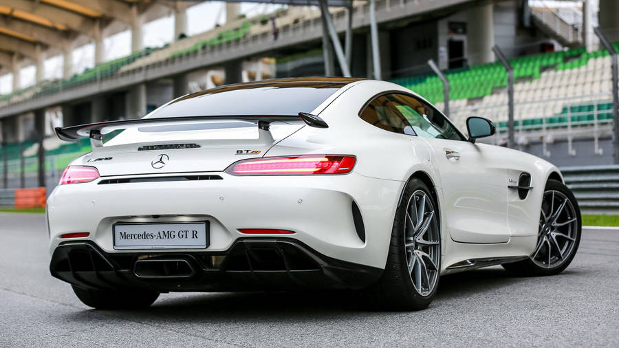 Amg Gtr White Rear-view Wallpaper