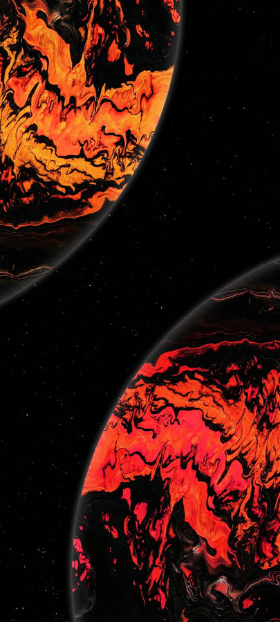 Amoled Android Red Black Planets Wallpaper