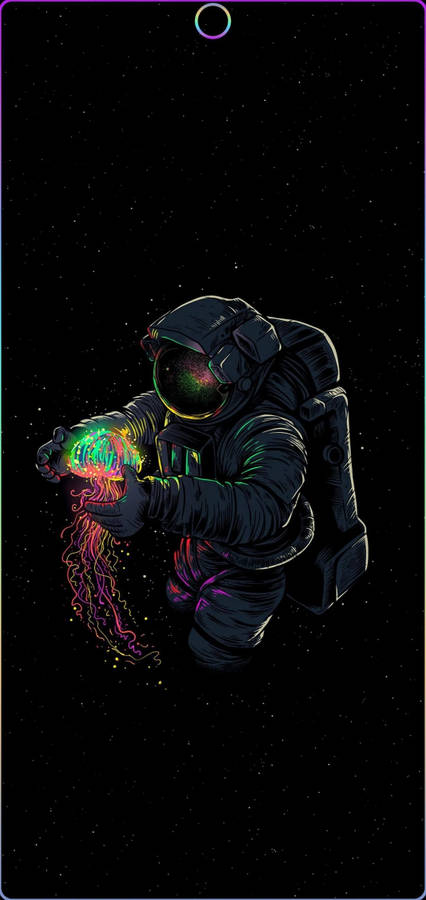 Amoled Astronaut Punch Hole 4k Wallpaper