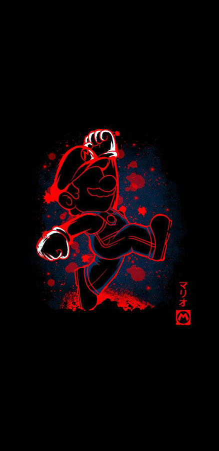 Amoled Red Super Mario Wallpaper