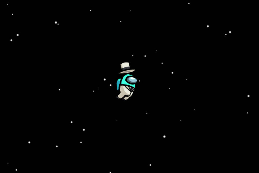 Among Us Wearing Hat In Space Wallpaper