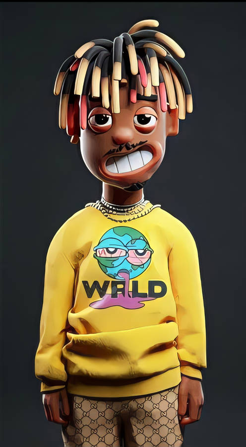 Amusing Juice Wrld Cartoon Character Wallpaper