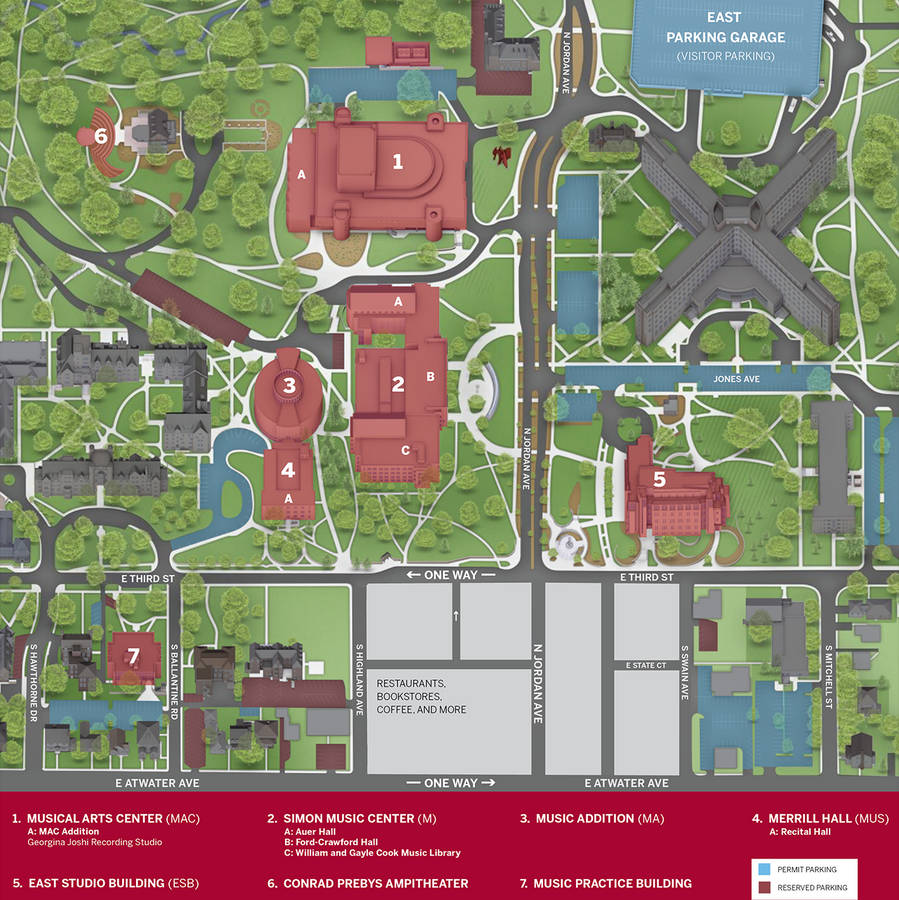 An Aerial View Of Indiana University Bloomington, Showcasing Key Campus Locations. Wallpaper