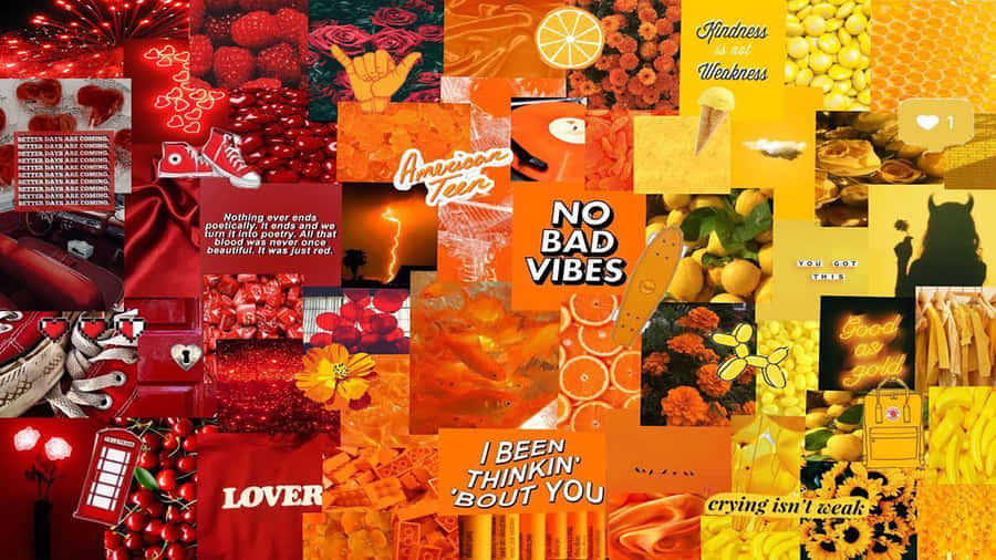 An Aesthetic Collage Desktop With Textured Background Wallpaper
