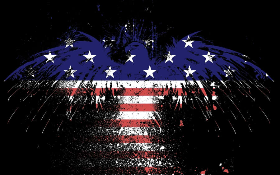 An American Eagle With A Flag On It Wallpaper