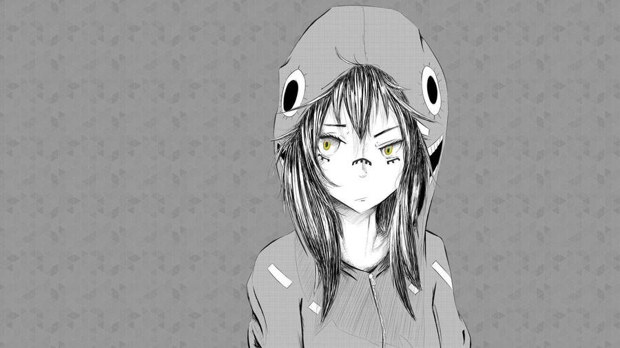 An Anime Girl Surrounded In A White Glow Wallpaper