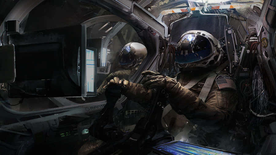 An Astronaut Floating In Space Wallpaper