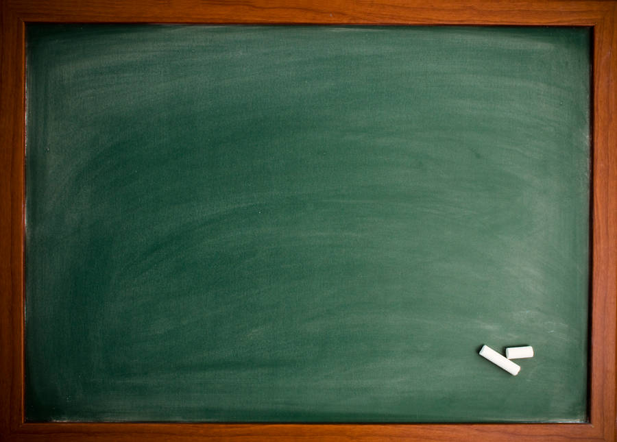 An Empty Chalkboard With Wooden Frame Wallpaper