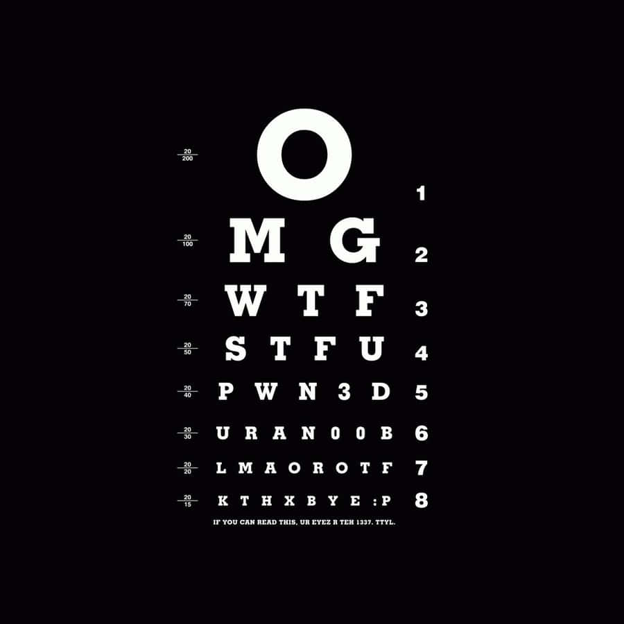 An Eye Chart With The Words Omg Wallpaper