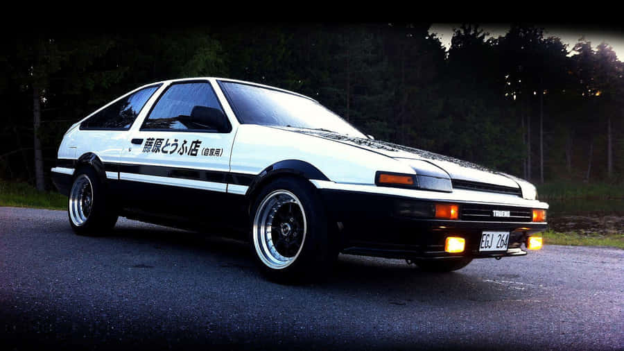 An Iconic Toyota Ae86 At The Drift Track Wallpaper