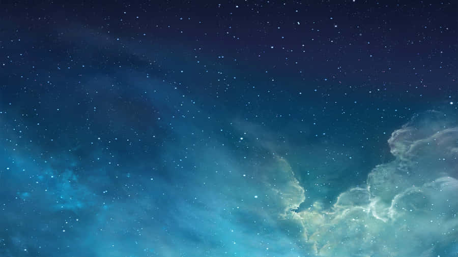 An Iphone With A Blue Sky And Stars Wallpaper