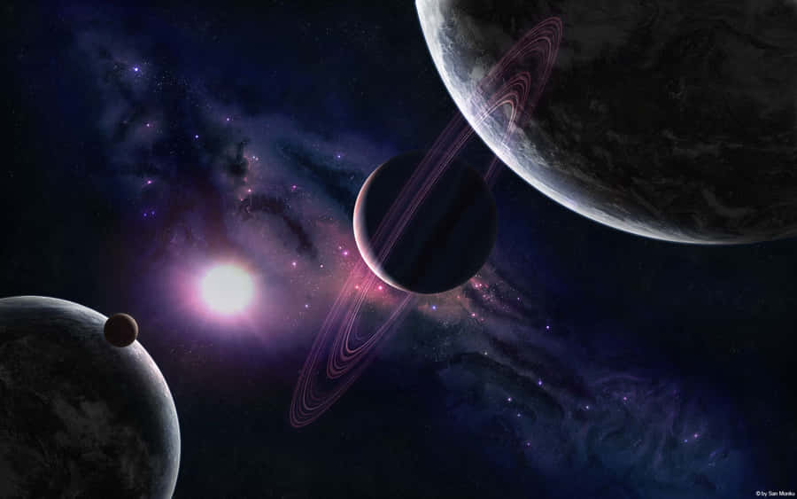 An Up Close Look Of A Mysterious Galaxy Planet Wallpaper