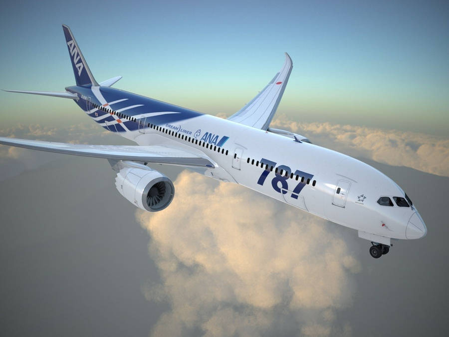 Ana 787 Airplane On Sky Wallpaper