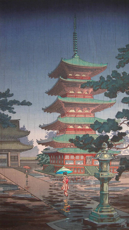 Ancient Japan Famous Paintings Iphone Wallpaper