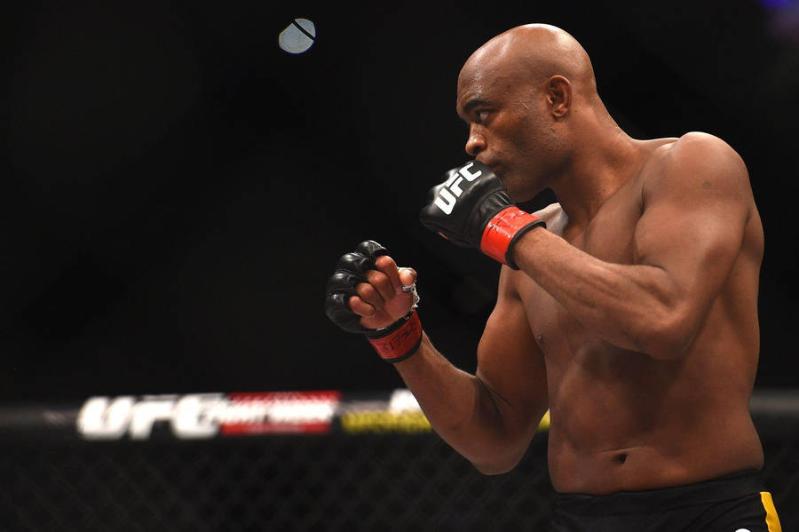 Anderson Silva Fighting Ufc Gloves Wallpaper