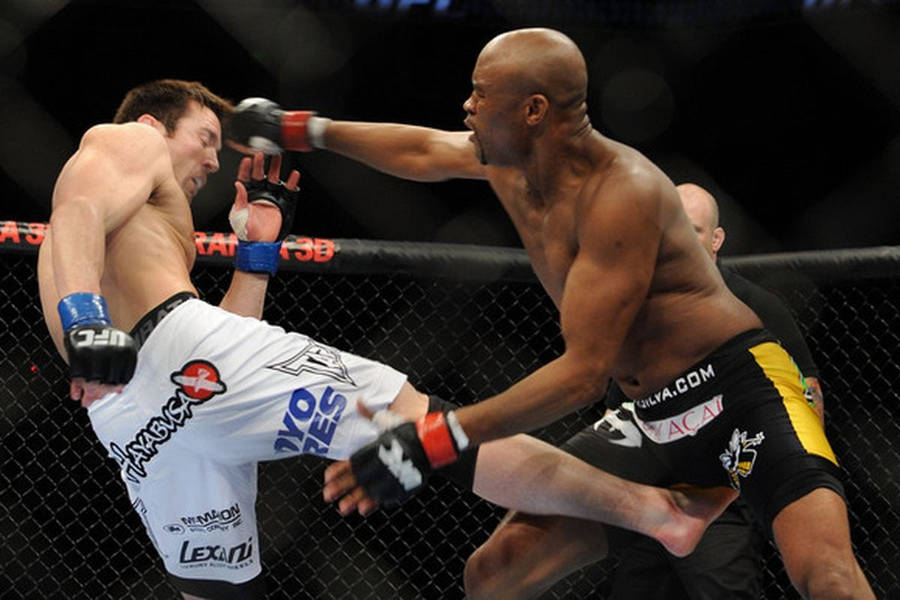 Anderson Silva Kicked By Opponent Wallpaper