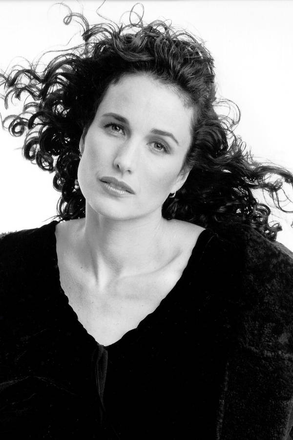 Andie Macdowell 90s Black & White Portrait Wallpaper