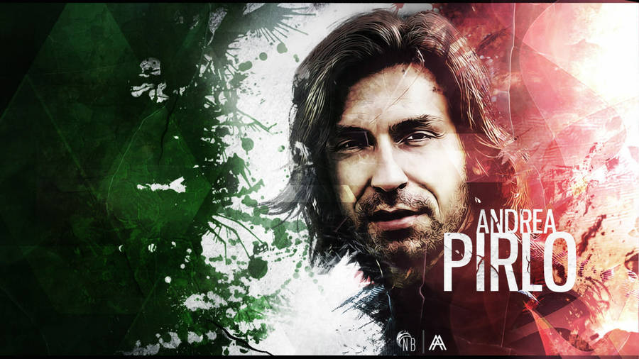 Andrea Pirlo Tri-color Digital Wallpaper