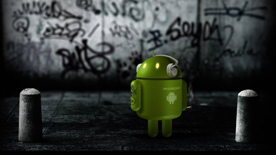 Android Robot In Graffiti Wallpaper