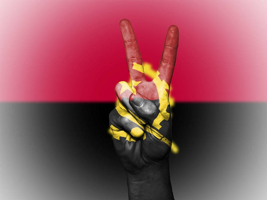 Angola Flag Peace Sign Wallpaper