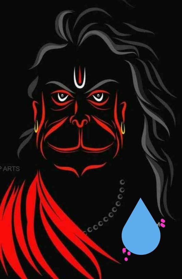 Angry Hanuman Vector Art Wallpaper