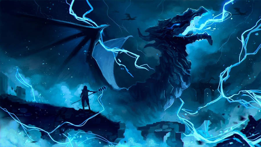 Angry Lightning Dragon Wallpaper