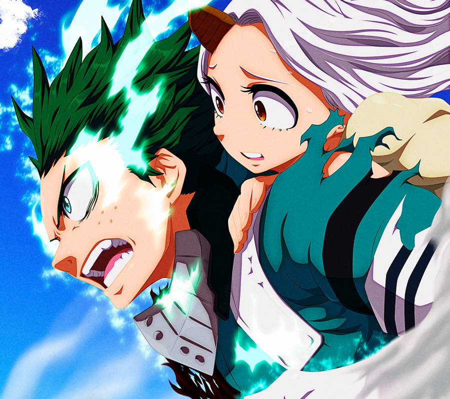 Angry Midoriya Carrying Eri Wallpaper