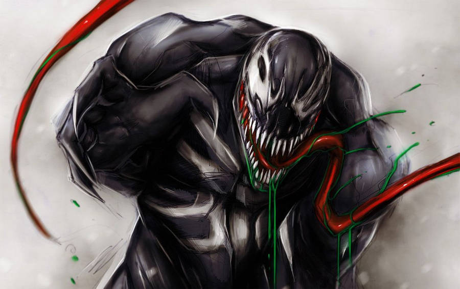 Angry Venom Showing Tongue Wallpaper