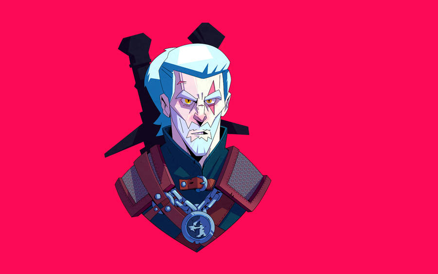 Animated Cartoon Geralt Of Rivia Wallpaper