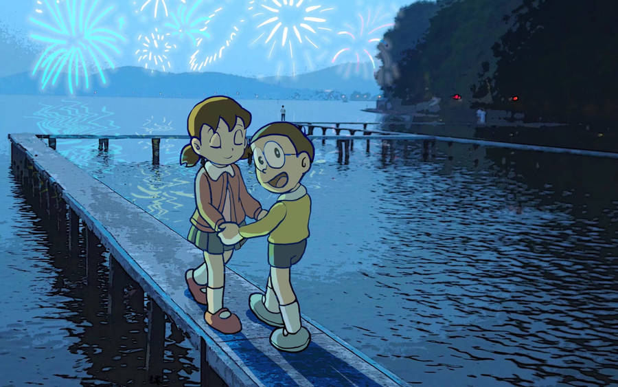 Animated Cartoon Nobita And Shizuka Wallpaper