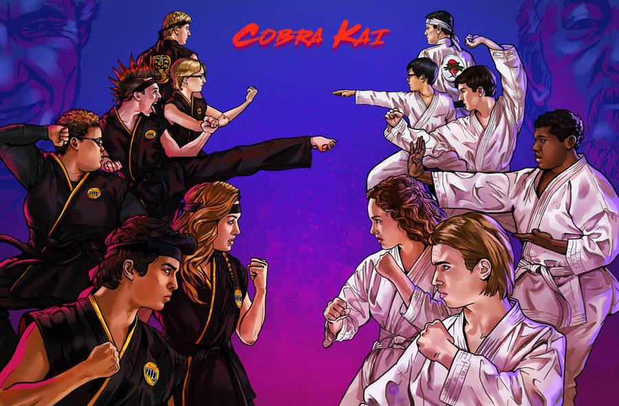 Animated Cobra Kai Face-off Wallpaper