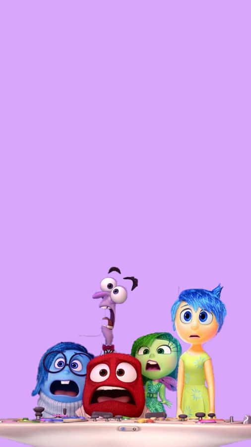 Animated Emotions Group Disgusted Purple Background Wallpaper