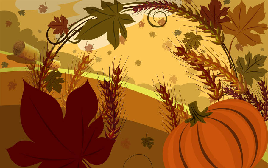 Animated Garden In Thanksgiving Wallpaper