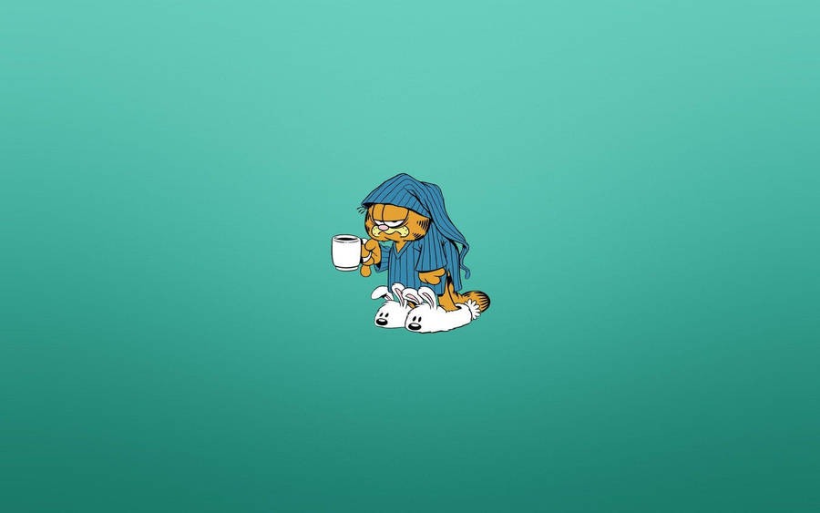 Animated Garfield In Pajamas Wallpaper