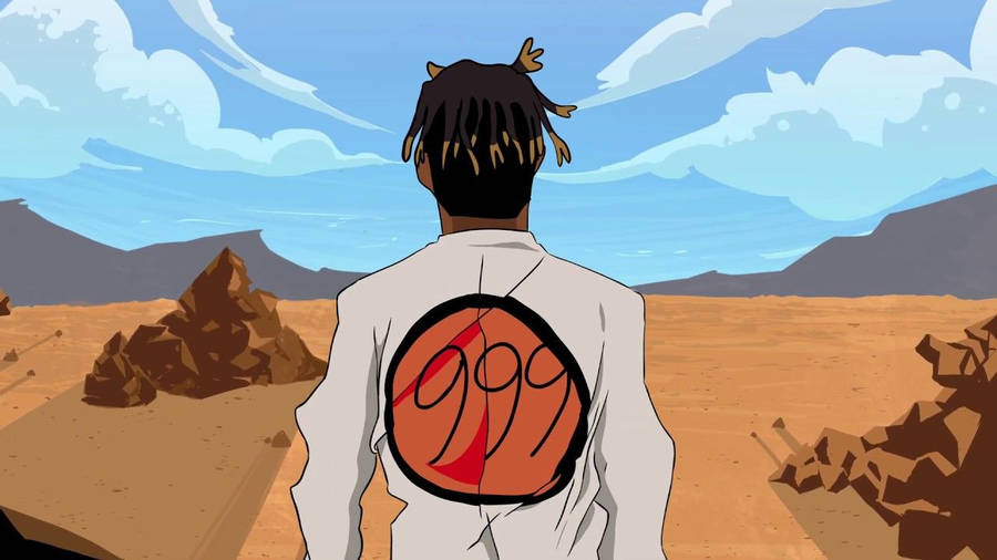 Animated Juice Wrld Walks Away Wallpaper