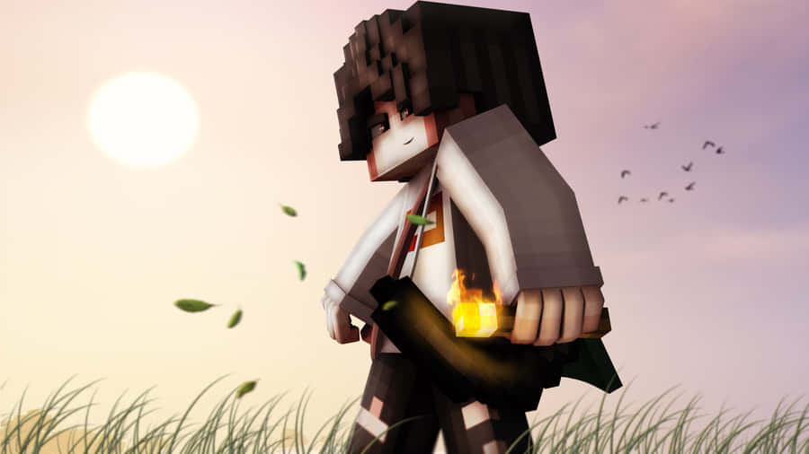 Animated Sunset Warrior.jpg Wallpaper