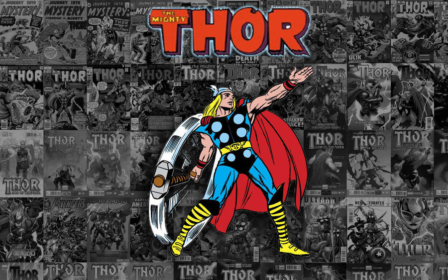 Animated Thor Superhero Poster Wallpaper