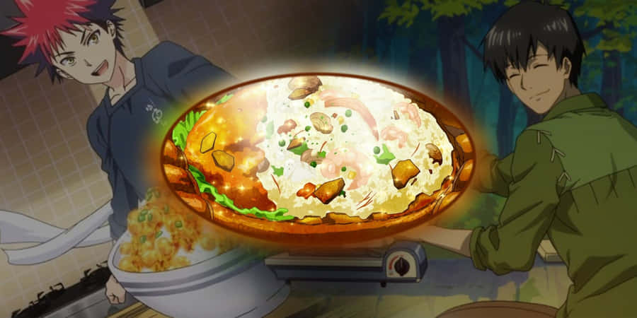 Anime Chefs Presenting Giant Omelette Wallpaper