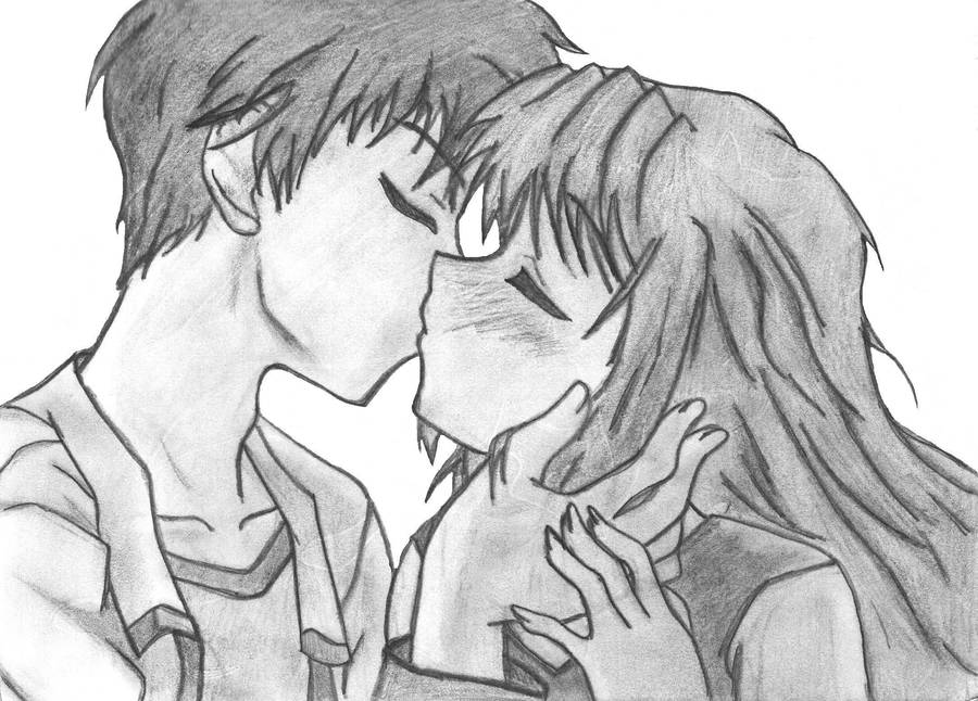 Anime Drawing Lovely Couple Wallpaper