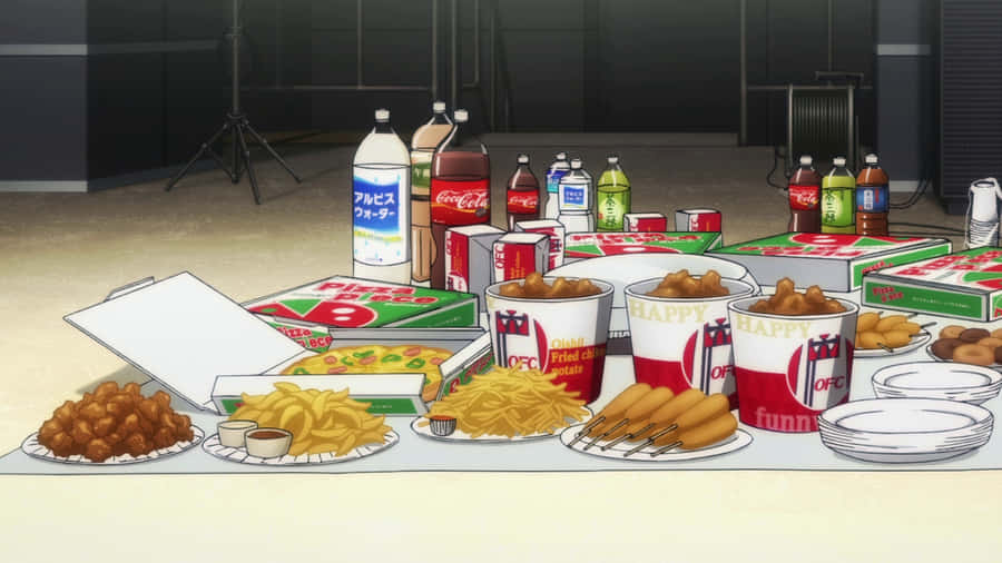 Anime Fast Food Feast Wallpaper