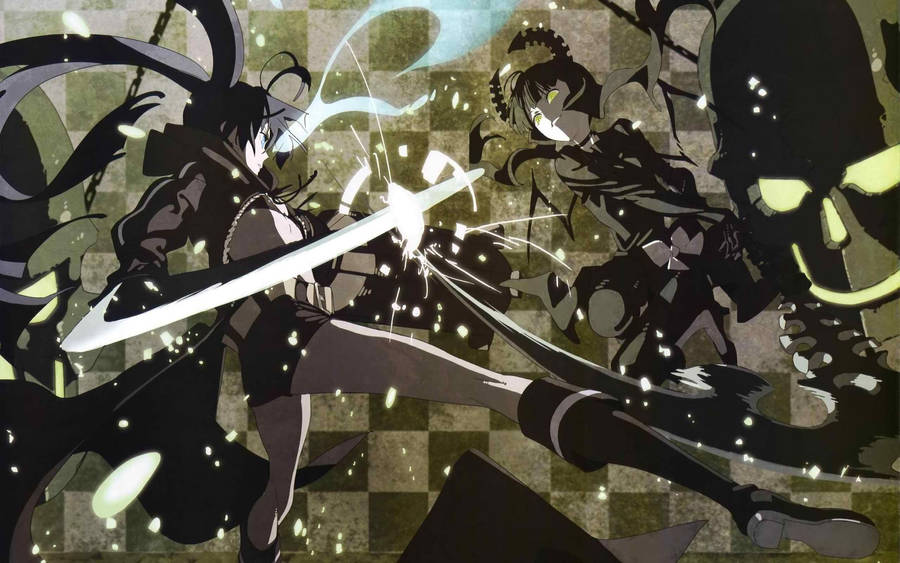 Anime Fight Black Rose Shooter Wallpaper