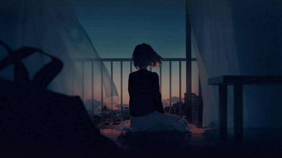 Anime Girl Alone Wallpaper