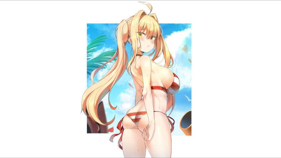 Anime Girl In Sexy Swimsuit Wallpaper