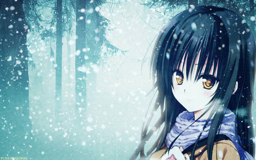 Anime Girl In Snow Nightcore Wallpaper