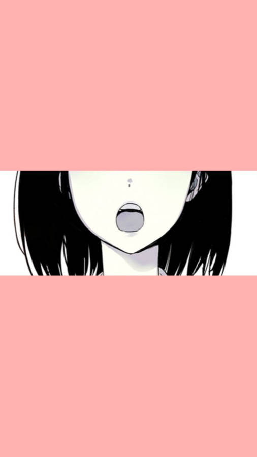 Anime Girl's Mouth Pfp Aesthetic Wallpaper